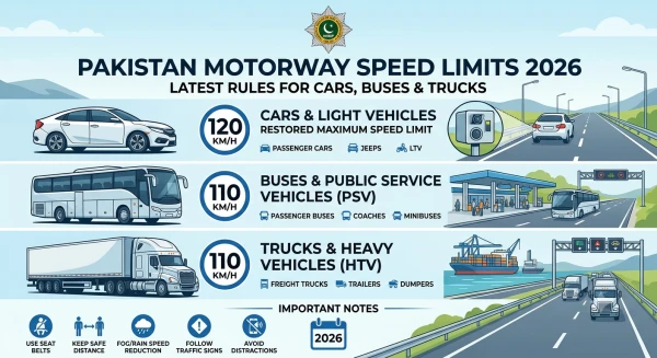 Pakistan Motorway Speed Limit 2026