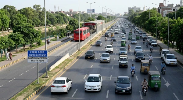 Lahore Canal Road Traffic Improves