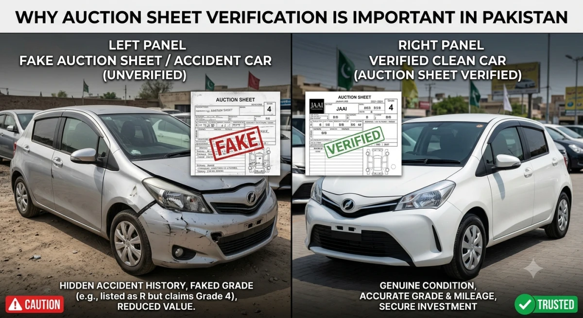 Importance of Japanese auction sheet verification before buying car